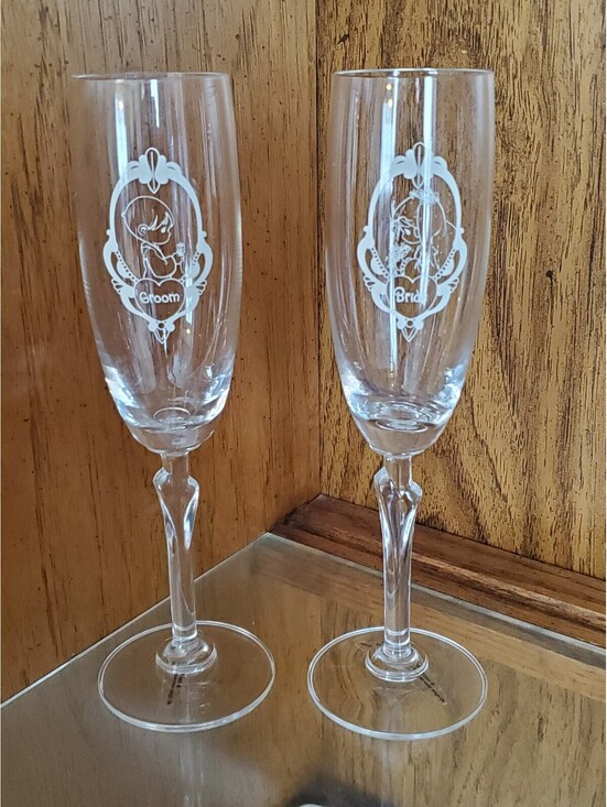 Precious Moments Other - Vintage 1995 Precious Moments Bride Groom Wedding Champagne Flutes Enesco Pair